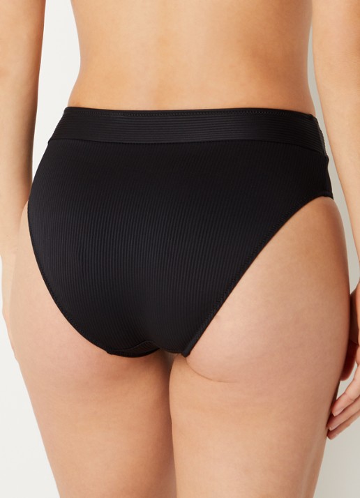 Marie Jo Cassie high waisted bikinislip met structuur - achterkant zwart