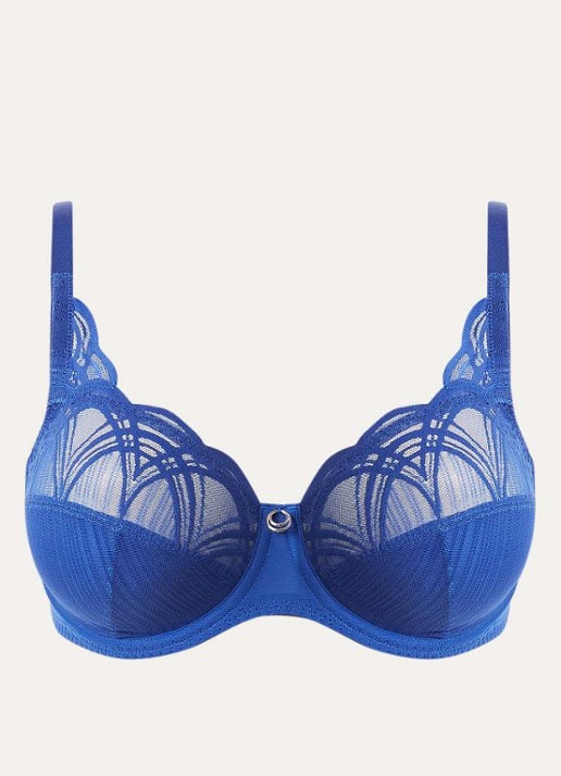 Marie Jo Cathia beugel bh van mesh met kant - voorkant 2 royalblauw
