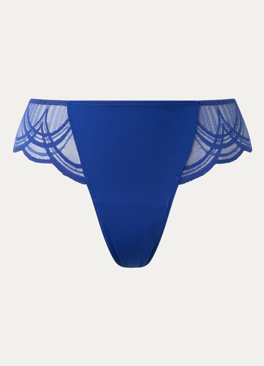 Marie Jo Cathia tanga met kant - voorkant royalblauw