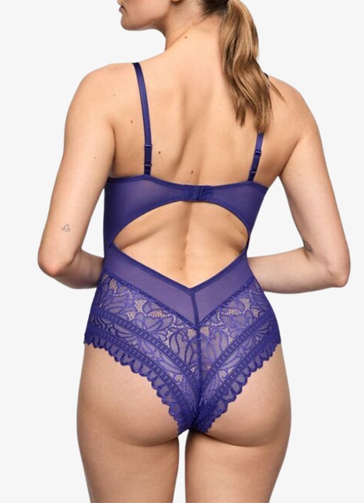 Marie Jo Cerina body van mesh en kant - achterkant 5 blauw