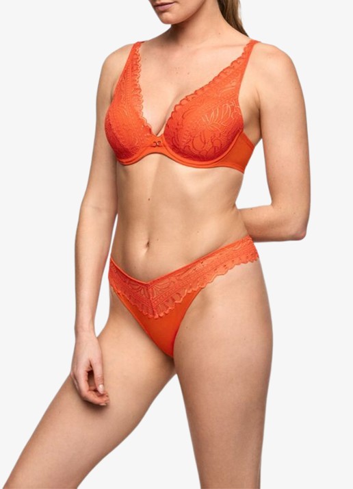 Marie Jo Cerina string met kant - voorkant 2 orange
