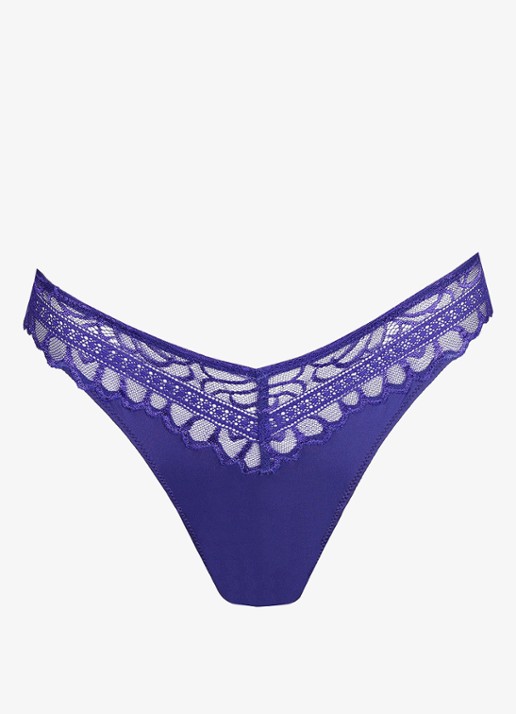Marie Jo Cerina string met kant - voorkant donkerblauw