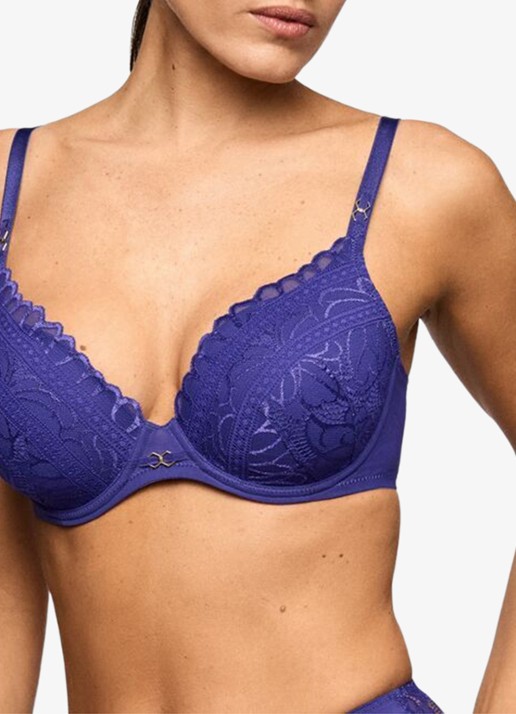 Marie Jo Cerina voorgevormde beugel bh met kant - detail 2 donkerblauw
