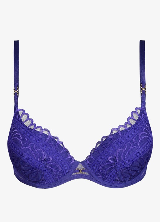 Marie Jo Cerina voorgevormde beugel bh met kant - voorkant 4 donkerblauw