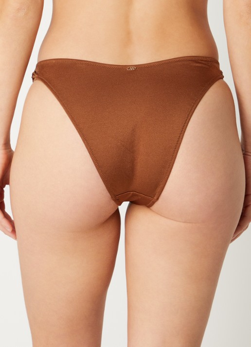 Marie Jo Hello Sunset bikinislip met glanzende finish - achterkant 3 cognac