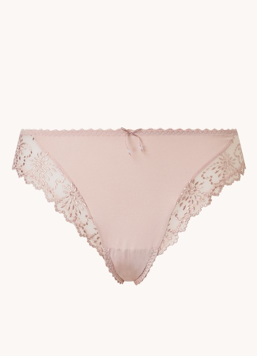 Marie Jo Jane slip met mesh en borduring - voorkant oudroze