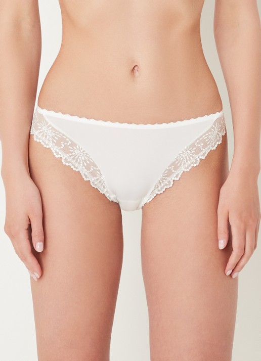 Marie Jo Jane slip met mesh en borduring - detail 4 wit