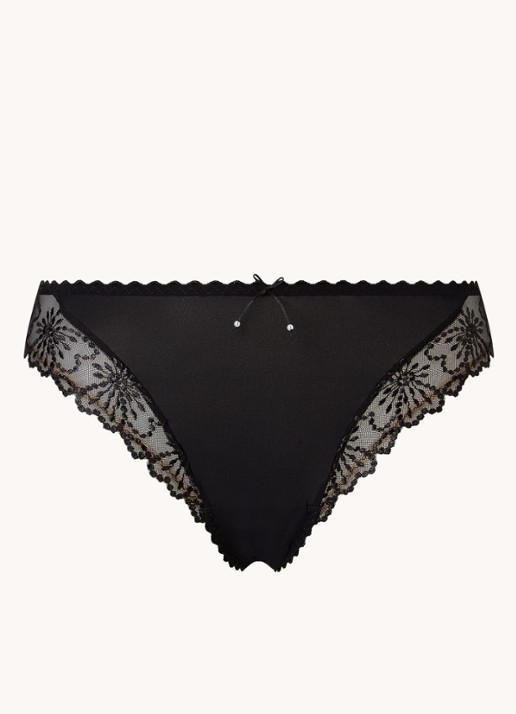 Marie Jo Jane slip met mesh en borduring - voorkant 4 zwart