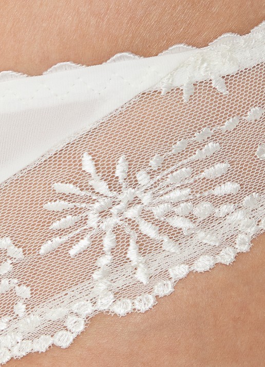 Marie Jo Jane slip met mesh en borduring - detail 2 wit