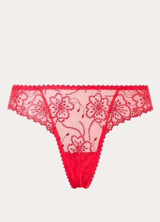 Marie Jo Jane string met borduring - voorkant 4 rood