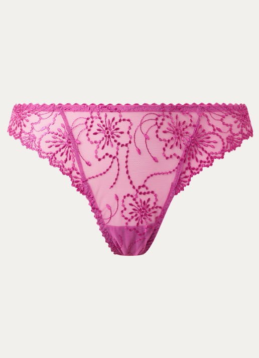 Marie Jo Jane string met borduring - voorkant 4 fuchsia