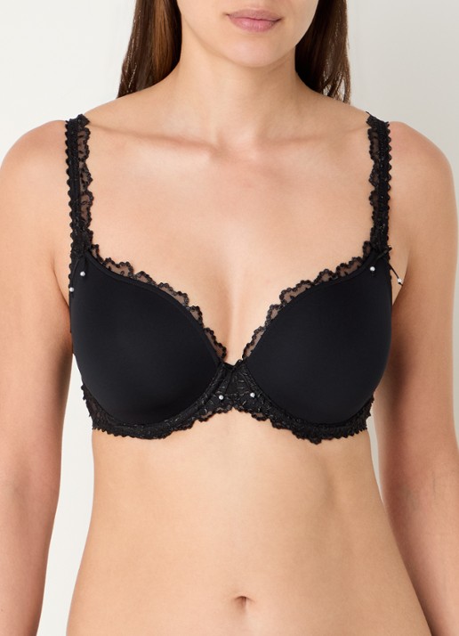 Marie Jo Jane voorgevormde bh met beugel en borduring - detail zwart