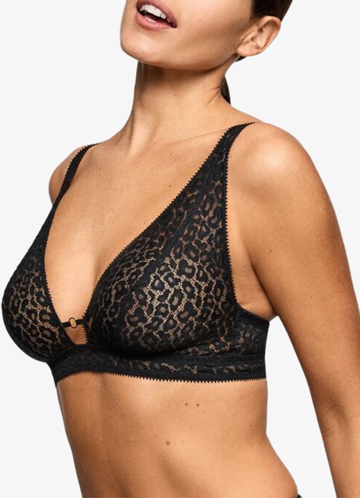 Marie Jo Juliane bralette met panterprint - detail 2 zwart