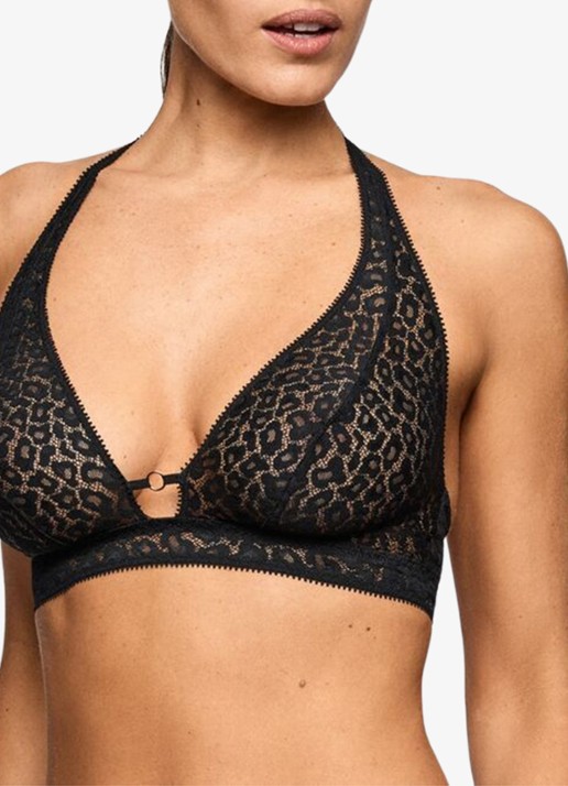 Marie Jo Juliane bralette met panterprint - detail 3 zwart