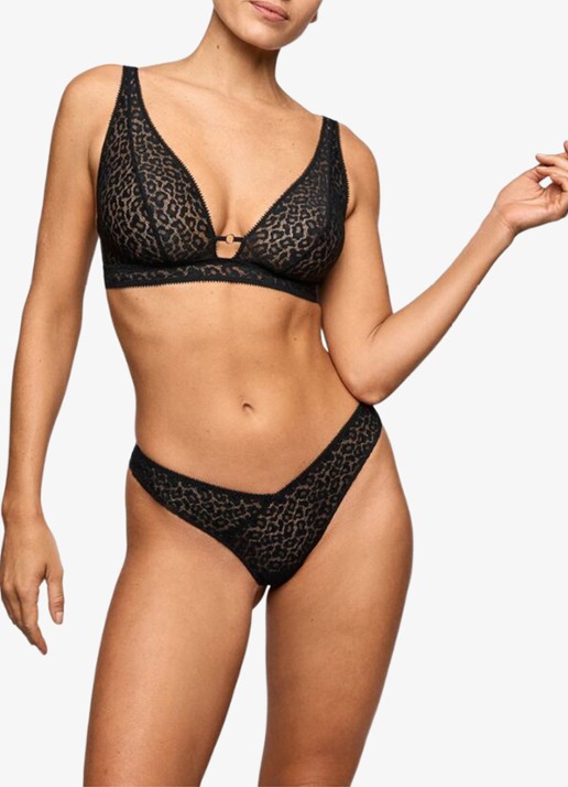 Marie Jo Juliane bralette met panterprint - voorkant 7 zwart