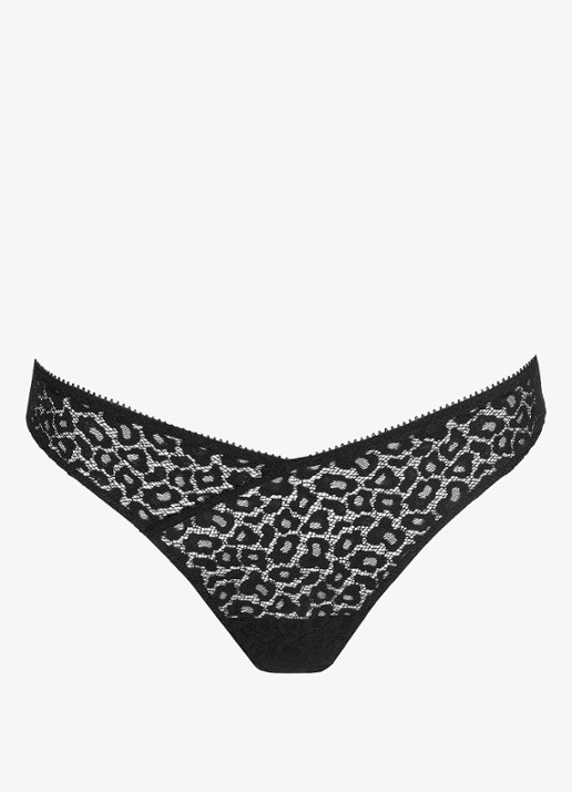 Marie Jo Juliane string met panterprint - voorkant zwart