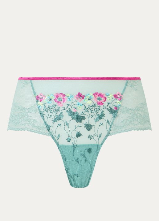 Marie Jo Lizelot shorty van kant - voorkant 2 zeegroen