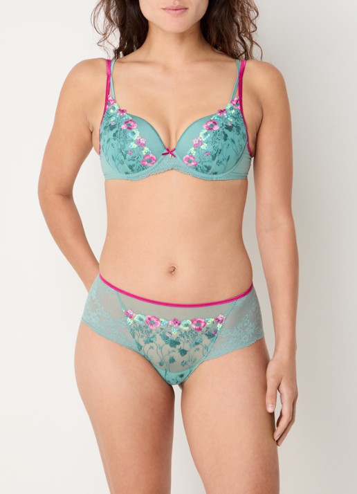 Marie Jo Lizelot shorty van kant - voorkant 3 zeegroen