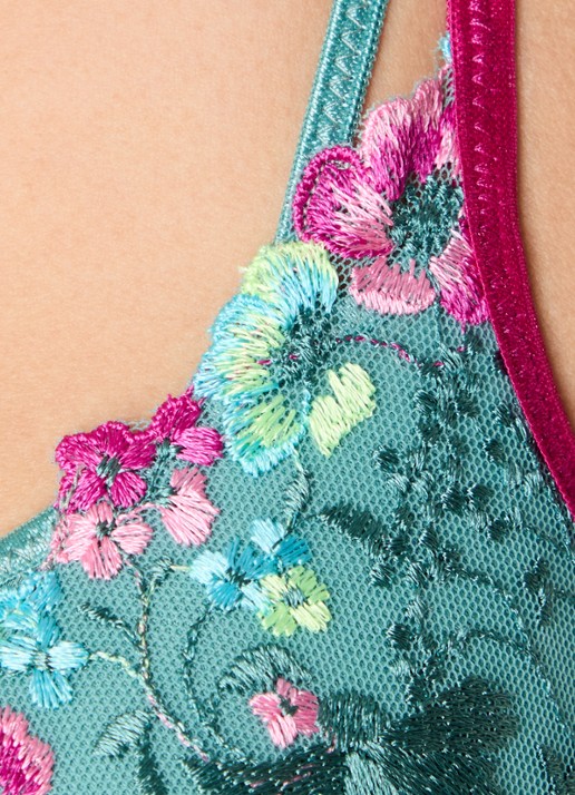 Marie Jo Lizelot voorgevormde beugel bh met overlay van kant - detail 3 zeegroen