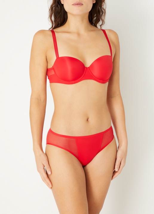 Marie Jo Louie naadloze slip met mesh - voorkant 5 rood