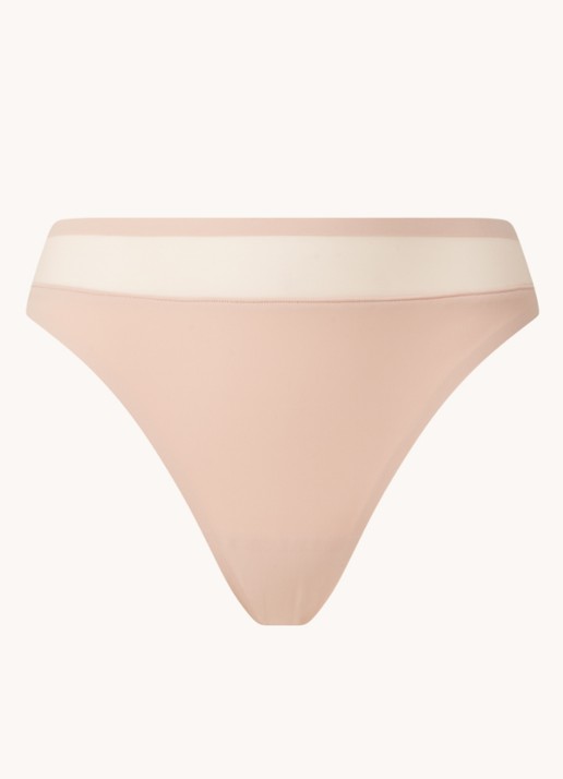 Marie Jo Louie naadloze string met mesh - voorkant 3 oudroze