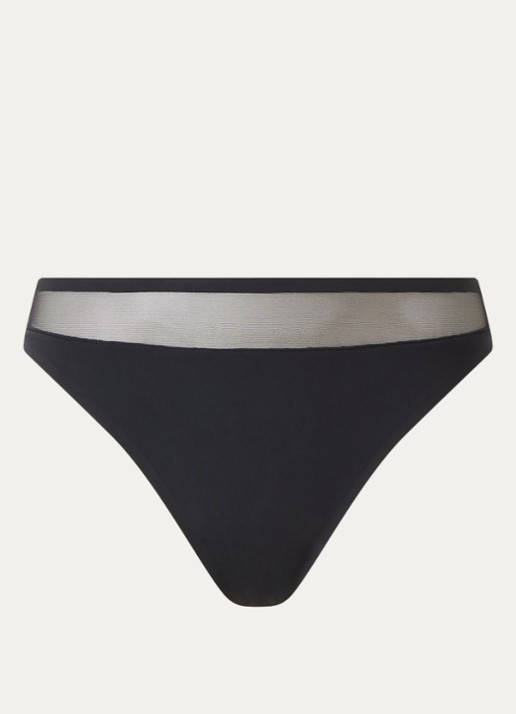 Marie Jo Louie naadloze tanga met mesh - voorkant zwart