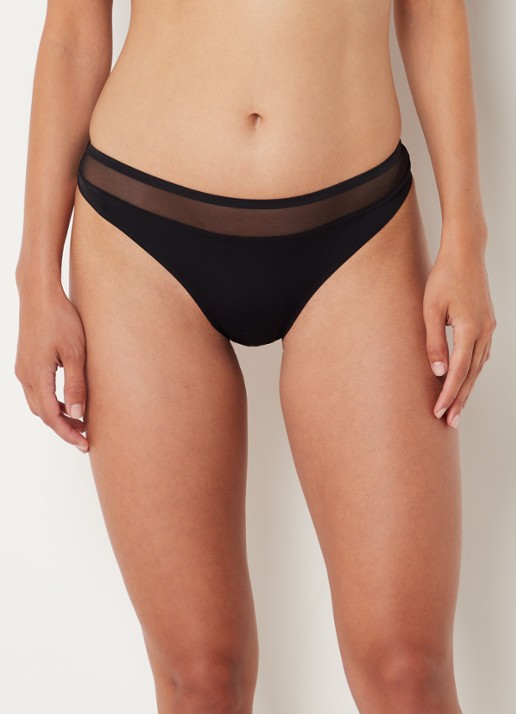 Marie Jo Louie naadloze tanga met mesh - detail 6 zwart