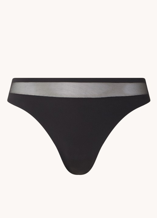Marie Jo Louie naadloze tanga met mesh - voorkant 3 zwart