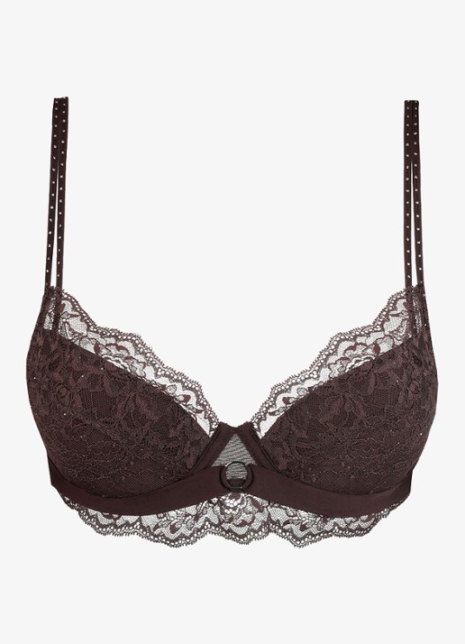 Marie Jo Musea push-up bh met pailletten - voorkant 2 donkerbruin