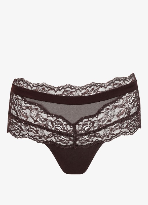 Marie Jo Musea shorty met pailletten - voorkant 2 donkerbruin