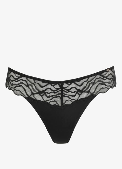 Marie Jo Nillo string met mesh  - voorkant 4 zwart