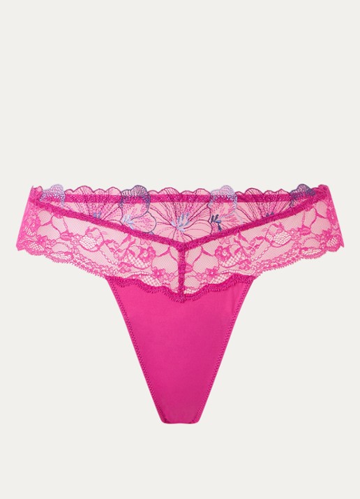 Marie Jo Noemy tanga met kant - voorkant 2 donkerroze