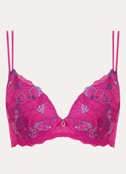 Marie Jo Noemy voorgevormde beugel bh met overlay van kant - voorkant fuchsia