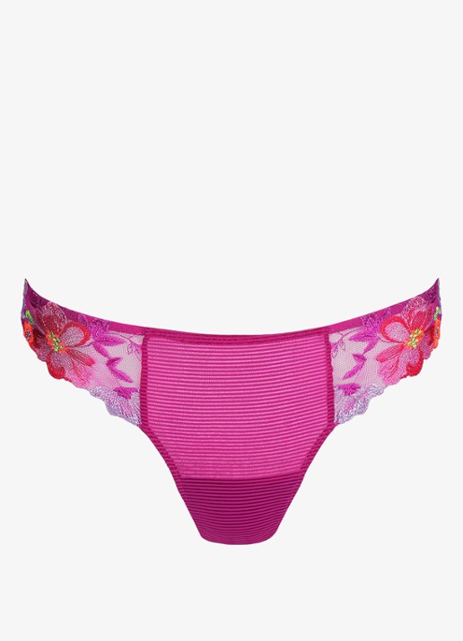 Marie Jo Odilly string van mesh en kant - voorkant 4 paars