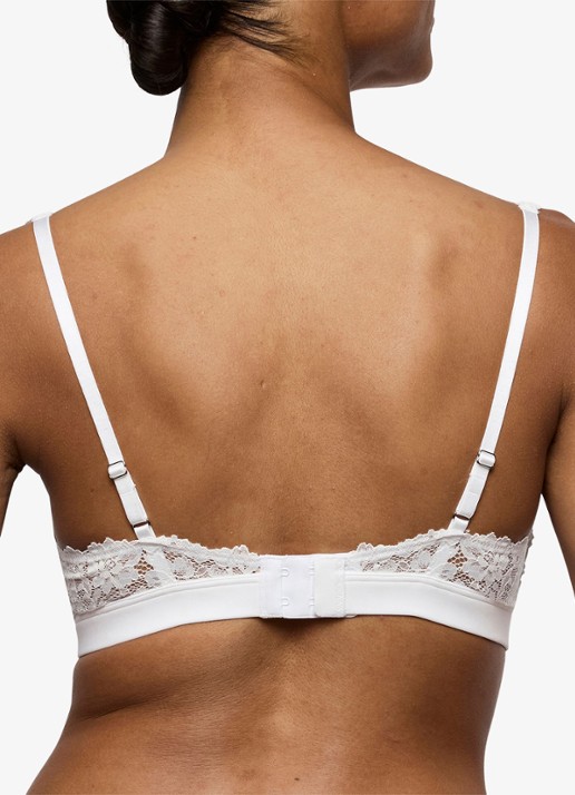 Marie Jo Soft Studio voorgevormde bralette met overlay van kant - achterkant 3 wit