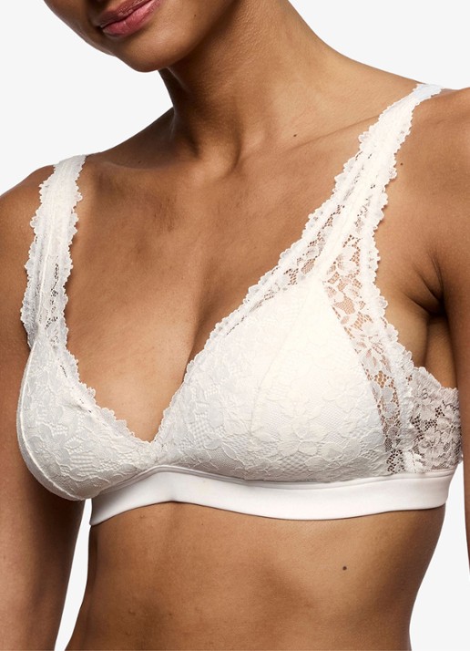 Marie Jo Soft Studio voorgevormde bralette met overlay van kant - detail 2 wit
