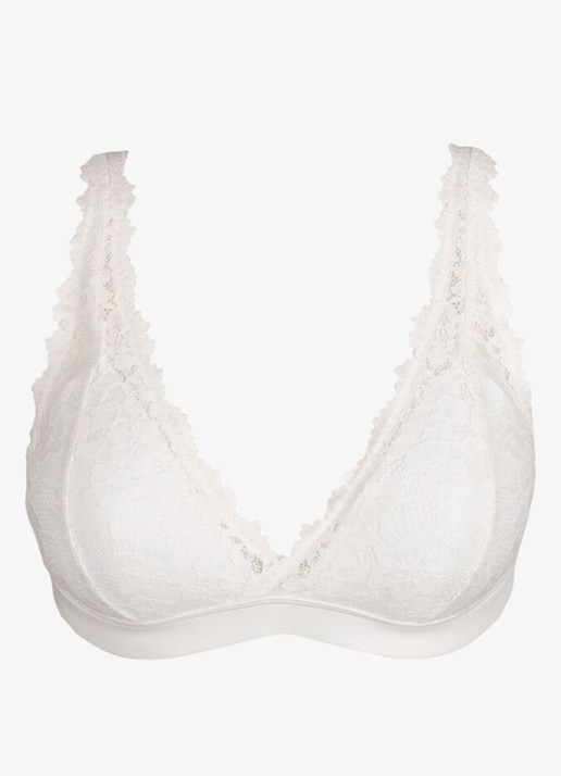 Marie Jo Soft Studio voorgevormde bralette met overlay van kant - voorkant 4 wit