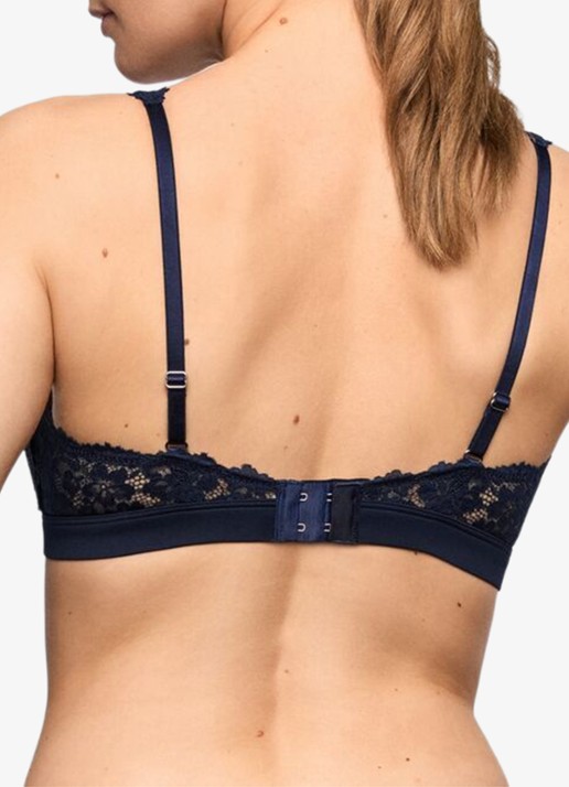 Marie Jo Soft Studio voorgevormde bralette met overlay van kant - achterkant 5 donkerblauw