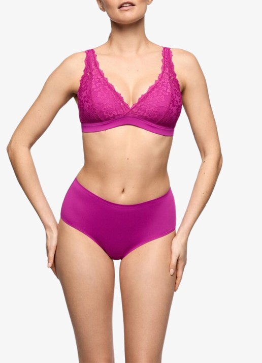 Marie Jo Soft Studio voorgevormde bralette met overlay van kant - voorkant 2 roze