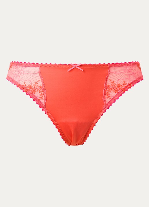Marie Jo Solene slip met borduring - voorkant 4 koraalroze