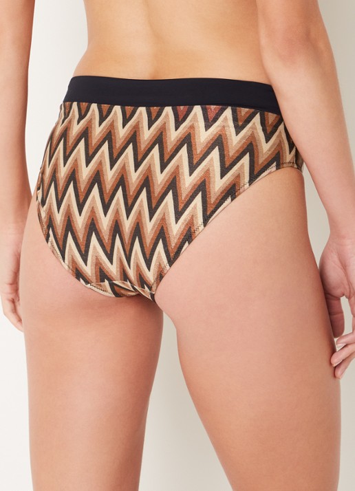 Marie Jo Su Ana high waisted bikinislip met print en lurex - achterkant 5 bruin