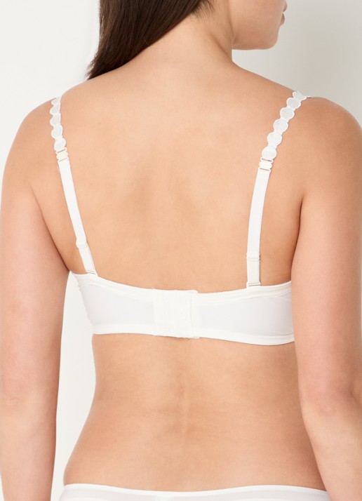 Marie Jo Tom strapless bh met broderie applicatie - achterkant 4 wit