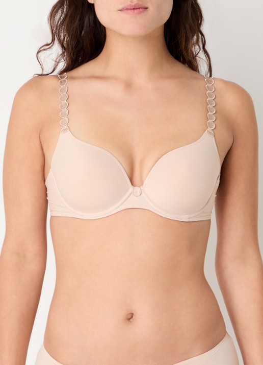 Marie Jo Tom voorgevormde beugel bh met borduring - detail 7 beige