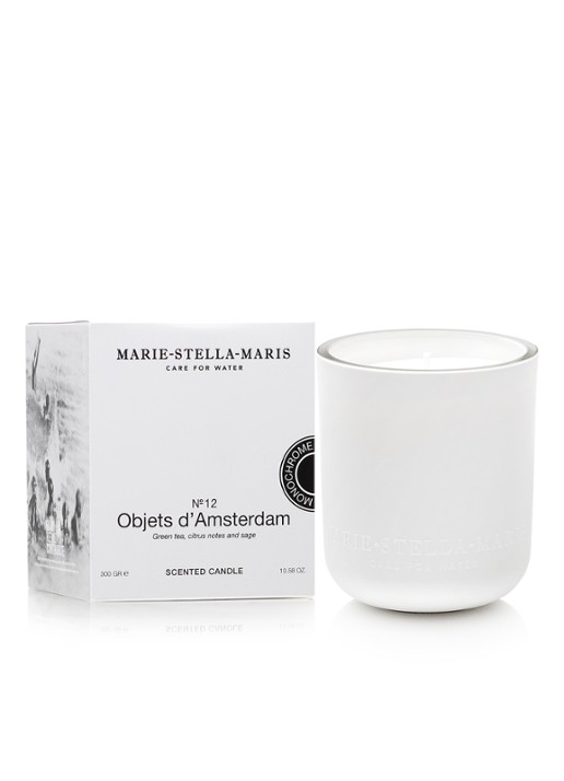 Marie-Stella-Maris Objets d'Amsterdam navulbare geurkaars 300 gram - voorkant 2 wit