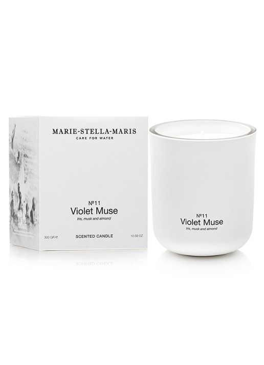 Marie-Stella-Maris Violet Muse geurkaars 300 gram - voorkant 3 wit