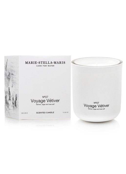 Marie-Stella-Maris Voyage Vétiver geurkaars 300 gram - voorkant 2 wit