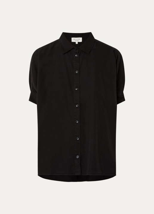Marina blouse met ballonmouw - voorkant 3 zwart
