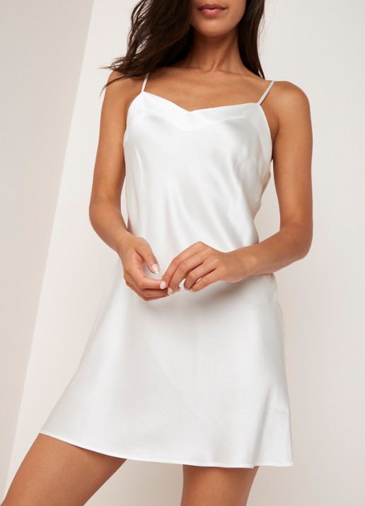 Marjolaine Slipdress van zijde - detail 4 ivoor