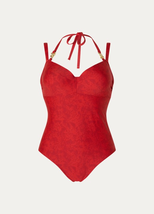 Marlies Dekkers Acapulco voorgevormd badpak met print - voorkant 2 rood