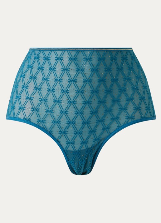 Marlies Dekkers Blue Angel high waisted slip van mesh - voorkant 2 zeegroen